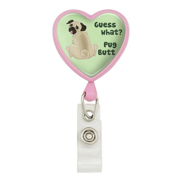 Pug Dog Breed Heart Lanyard Retractable Reel Badge ID Card Holder Pug Dog Breed Heart Lanyard Retractable Reel Badge ID Card Holder